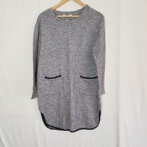 NWT NEW Feeling faux leather trim sweater dress with pockets size Medium (122)